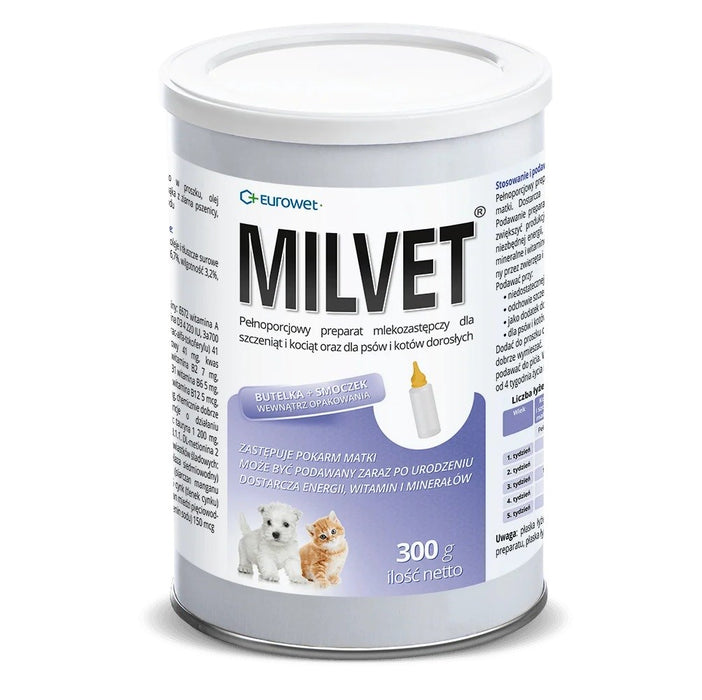 EUROWET Milvet - заместител на мляко за кучета и котки - 300 г
