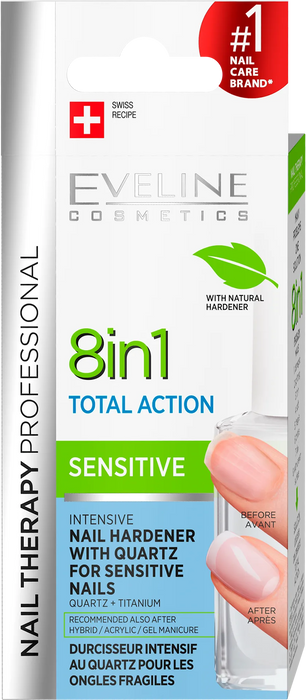 Интензивен заздравител за нокти 8in1 Total Action Sensitive, 12 ml