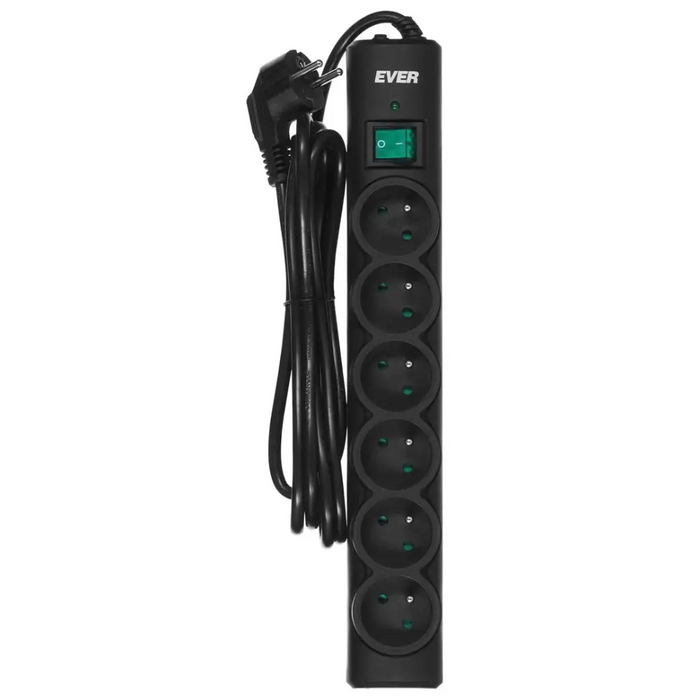 Ever Optima 3m Черен 6 AC изход(а) 250 V