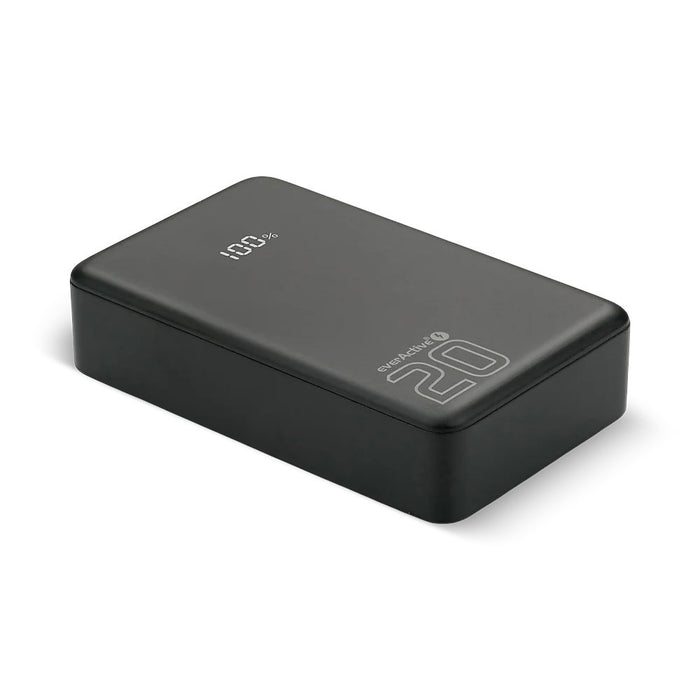 Външна батерия 20 000mAh, 1x USB, 2x USB-C, 20W, QC4+, LCD екран, черна