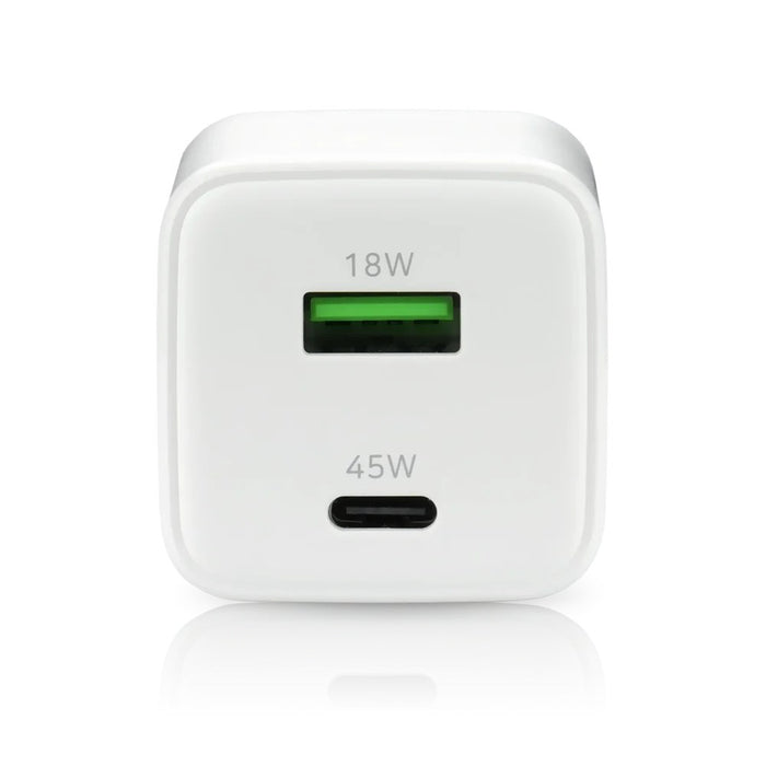 Зарядно устройство 1 x USB Quick Charge 4.0, 1 x USB-C 45W бяло