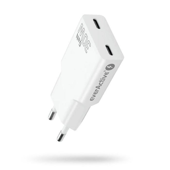 Зарядно устройство 2 x USB-C Quick Charge 4+ 30W SUPER SLIM бяло