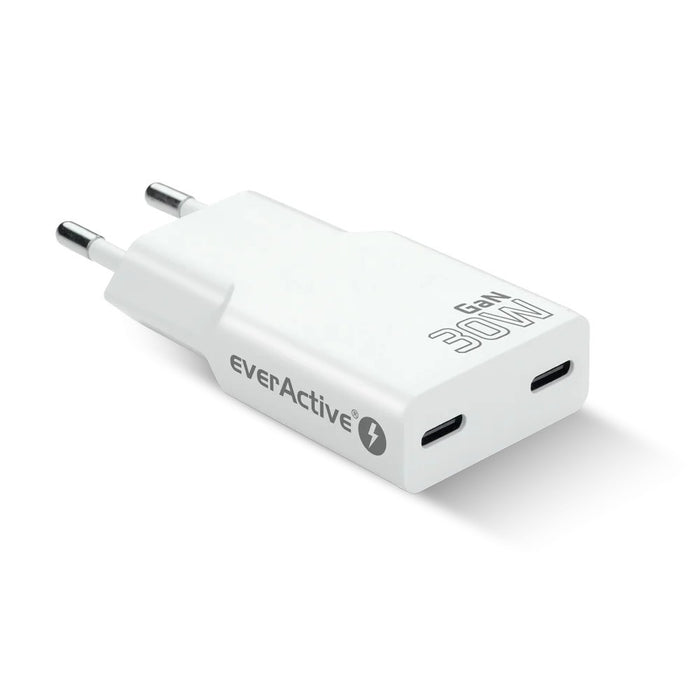 Зарядно устройство 2 x USB-C Quick Charge 4+ 30W SUPER SLIM бяло
