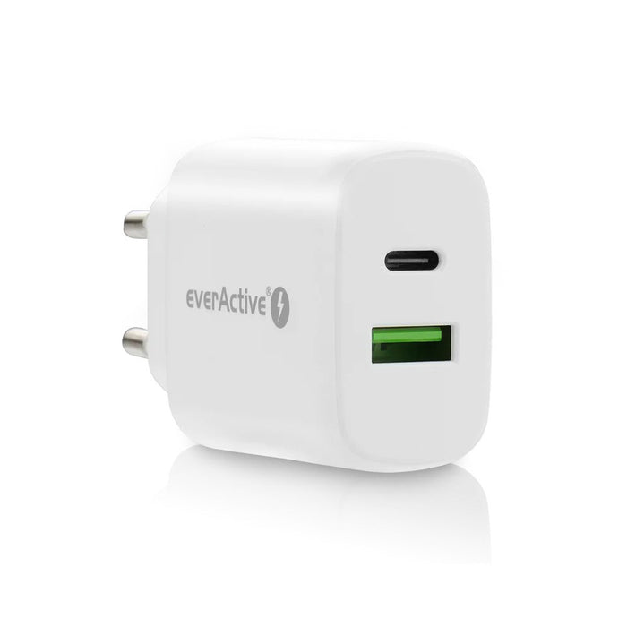 Зарядно устройство 1 x USB Quick Charge 3.0, 1 x USB-C PD PPS 25W бяло