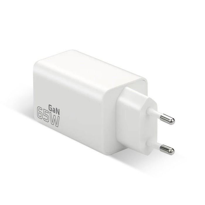 Зарядно устройство GaN 1 x USB, 2 x USB-C Бързо зареждане 4+ 65W бяло