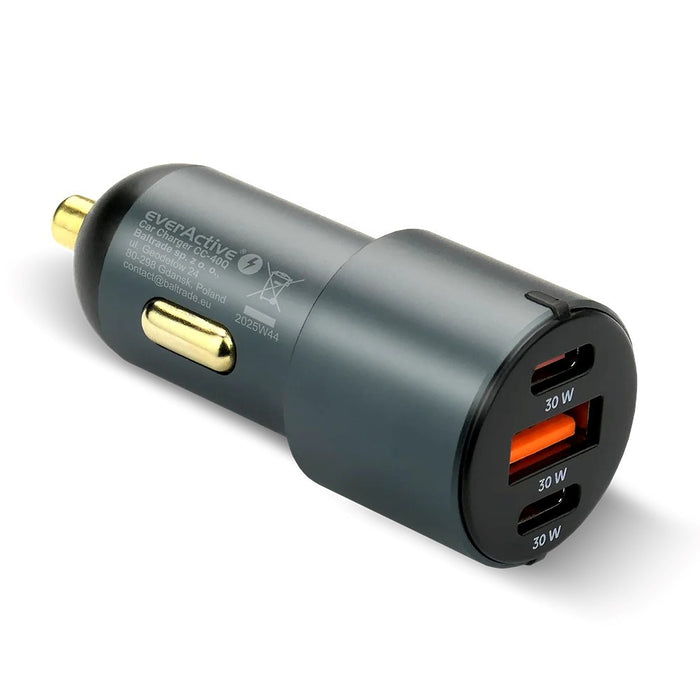 Зарядно за кола everActive CC-40Q USB QC3.0 + 2x USB-C PD 60W