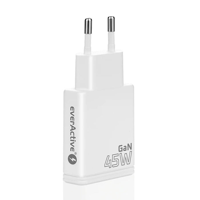 Зарядно GaN 2x USB-C Quick Charge 3.0 45W PD бяло