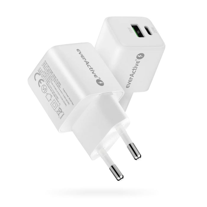 Зарядно устройство 1 x USB, 1 x USB-C Quick Charge 3.0 20W бяло