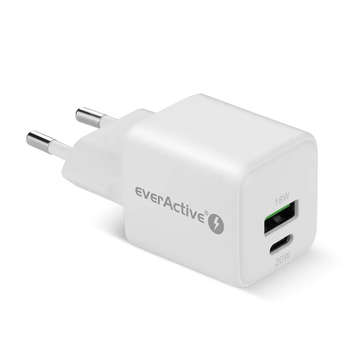 Зарядно устройство 1 x USB, 1 x USB-C Quick Charge 3.0 20W бяло