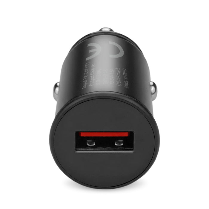 Зарядно за кола 1 X USB QC3.0 18W черно + кабел USB-C 1m