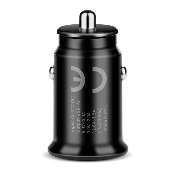 Зарядно за кола 1 X USB QC3.0 18W черно + кабел USB-C 1m