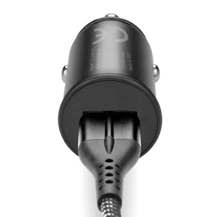 Зарядно за кола 1 X USB QC3.0 18W черно + кабел USB-C 1m