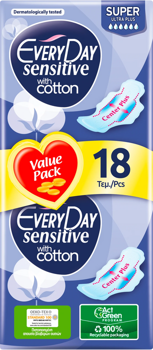 Дамски превръзки Sensitive Super, 18 бр