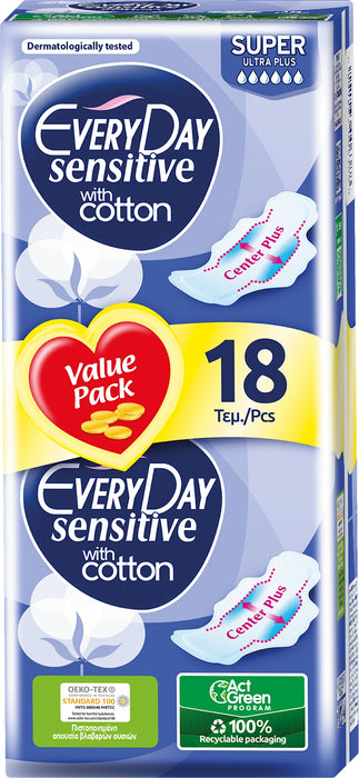 Дамски превръзки Sensitive Super, 18 бр
