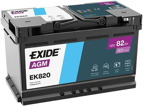 EXIDE AGM 82AH 800A R+