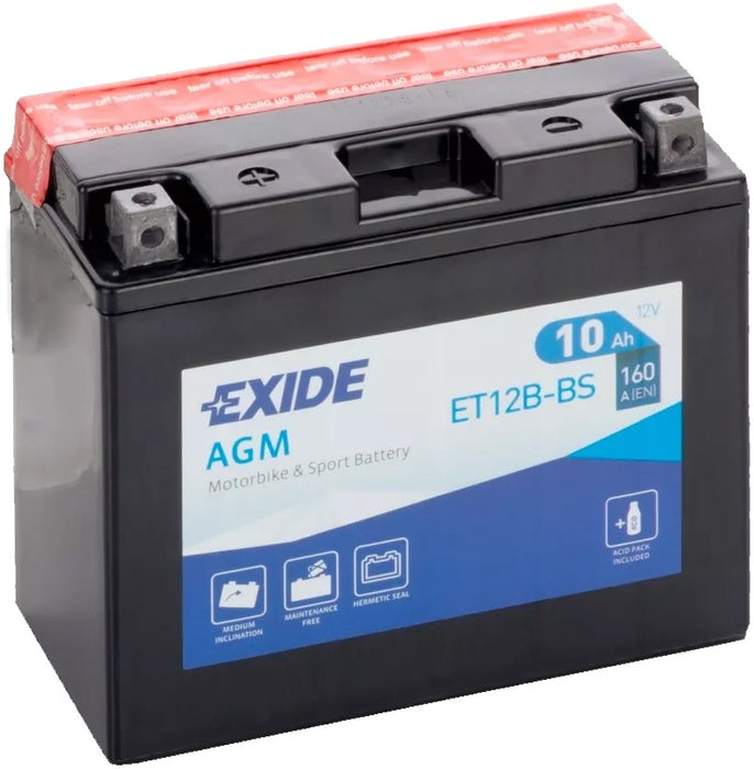EXIDE BIKE AGM ET12B-BS 10AH 160A 12V L+