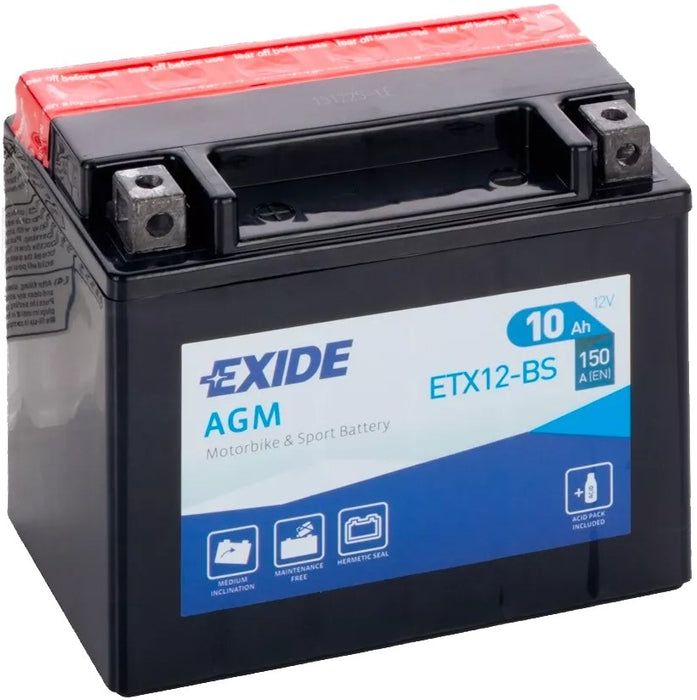EXIDE BIKE AGM ETX12-BS 10AH 150A 12V L+