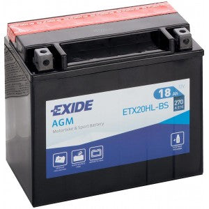 EXIDE BIKE AGM ETX20HL-BS 18AH 270A 12V R+