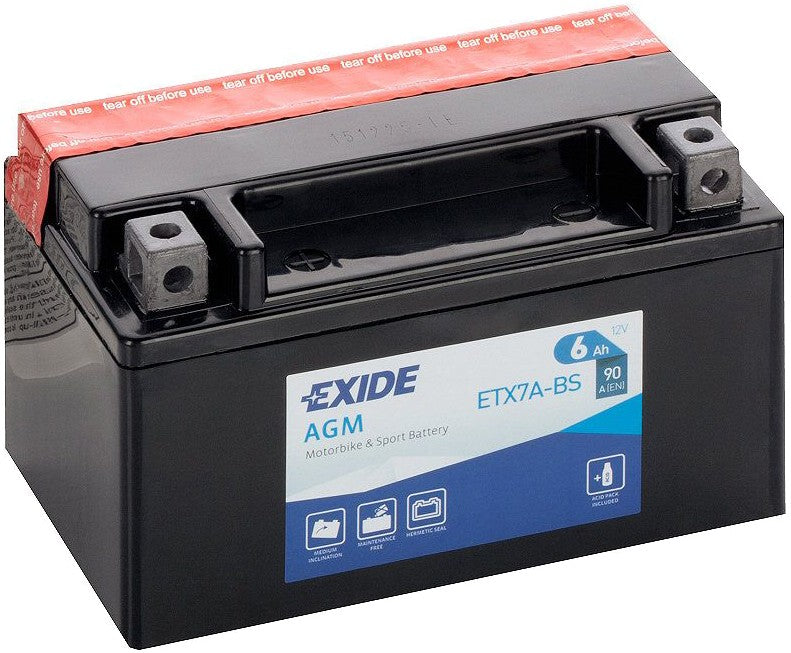 EXIDE BIKE AGM ETX7A-BS 6AH 90A 12V L+