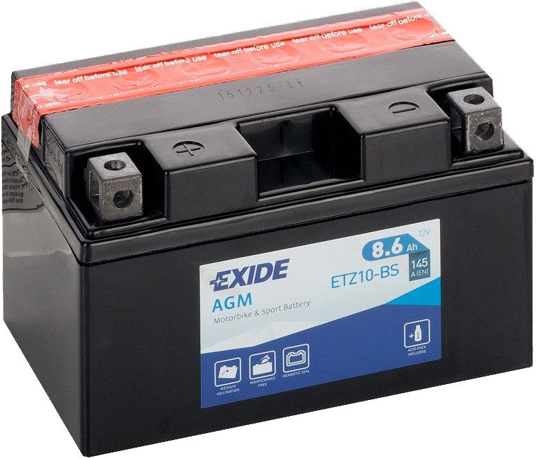 EXIDE BIKE AGM ETZ10-BS 8.6AH 145A 12V L+
