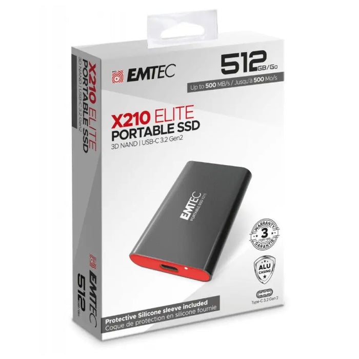 EXT SSD 3.2Gen2 X210 512GB Type C 500/500MB/s EMTEC
