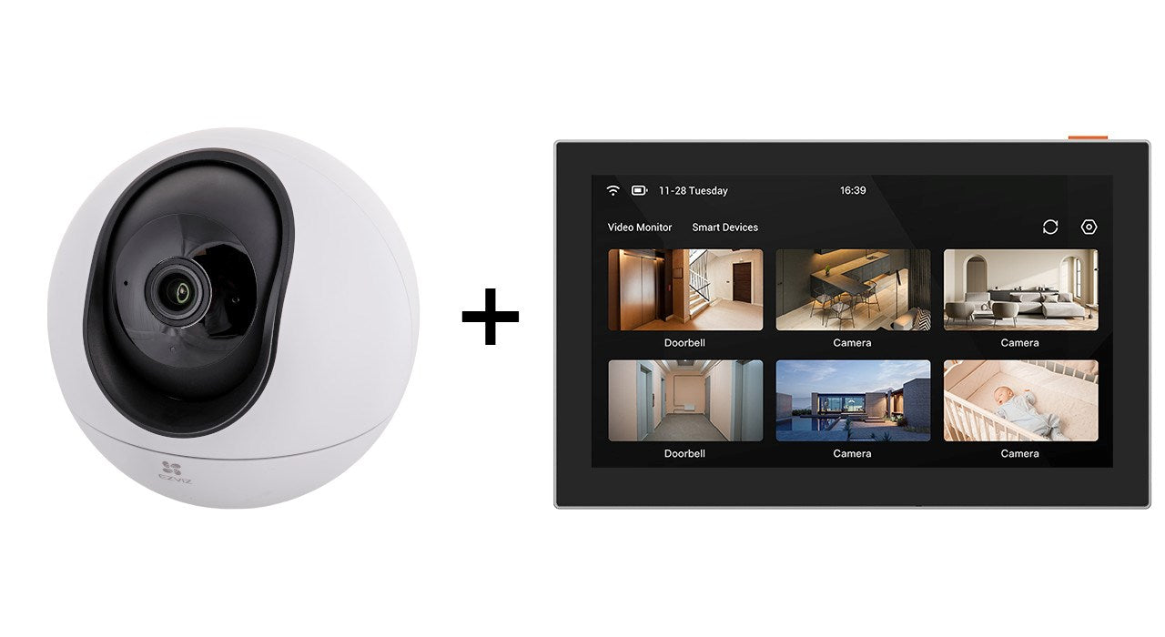 H6 3K CS-H6 IP камера (5WF, 4 мм) EZVIZ + Ezviz SD7 сензорен монитор