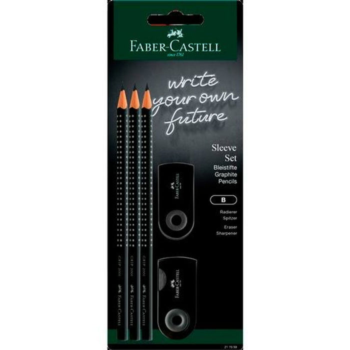 Комплект Молив Faber-Castell Черен Триъгълна B 5 Части