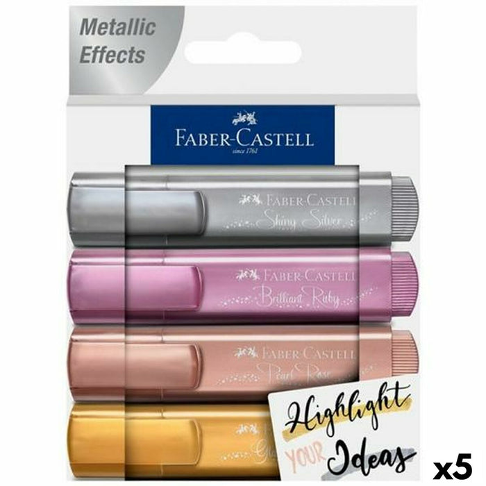 Комплект Флуоресцентни Маркери Faber-Castell TEXTLINER 4 Части (5 броя)