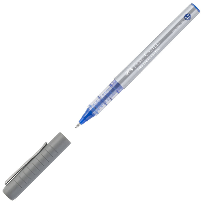 Ролер Faber-Castell Free Ink - 0.7 mm, син