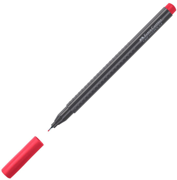 Тънкописец Faber-Castell Grip - Наситено червено, 0.4 mm
