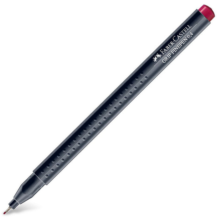 Тънкописец Faber-Castell Grip - Наситено червено, 0.4 mm