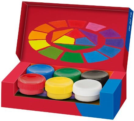 Темперни бои Faber-Castell - 20 ml, 6 цвята, в бурканчета