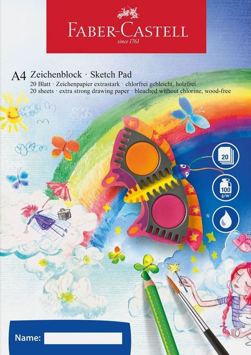 Блок за рисуване Faber-Castell - А4, 20 листа