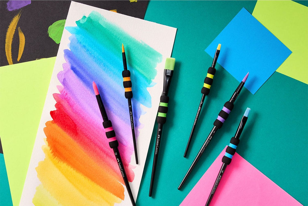Комплект четки за рисуване Faber-Castell Black Edition - 6 броя