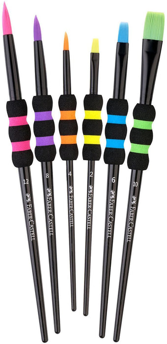 Комплект четки за рисуване Faber-Castell Black Edition - 6 броя