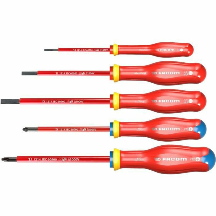 Комплект Отвертки Facom Protwist Isolated 1000V AT5VE.PB Плосък Pozidriv 5 Части