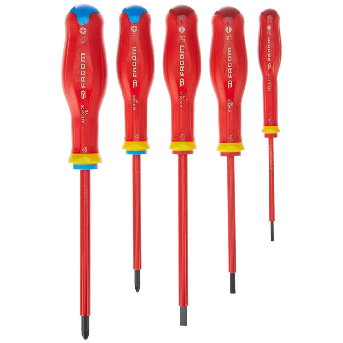 Комплект Отвертки Facom Protwist Isolated 1000V AT5VE.PB Плосък Pozidriv 5 Части