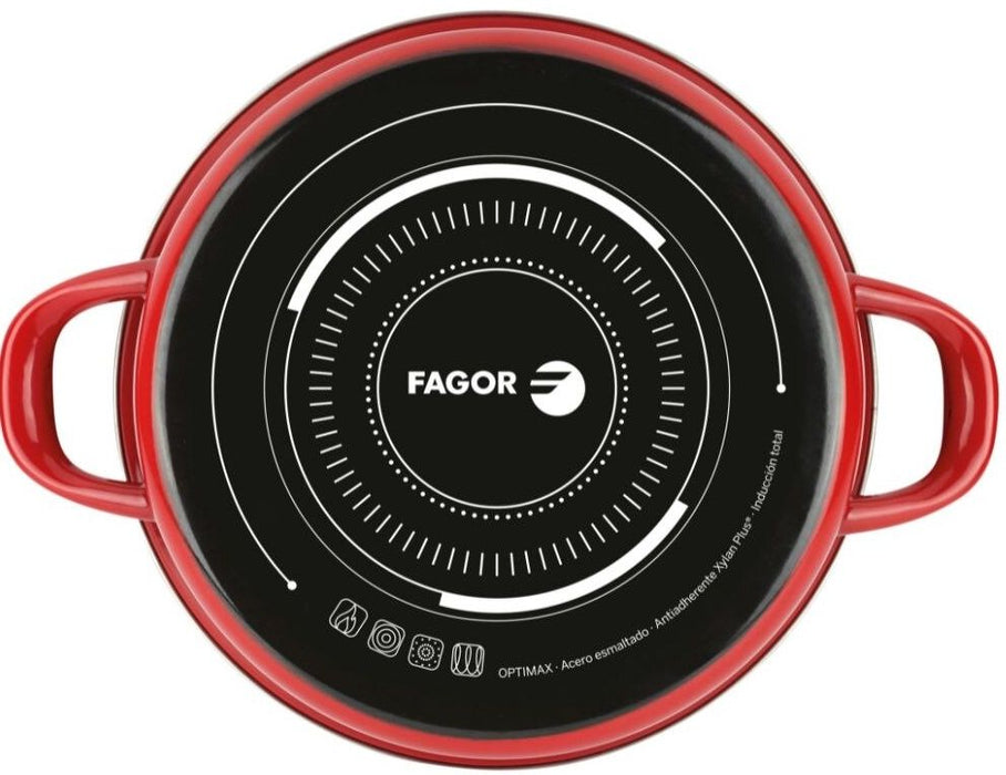Касерола без капак Fagor - Optimax, 4.2 L, червена