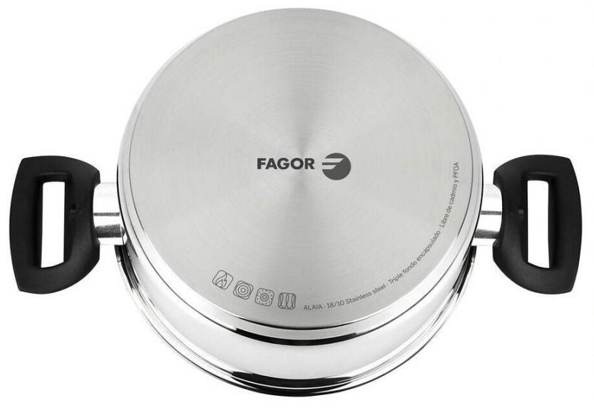 Касерола Fagor - Alaia, 2.1 L, инокс