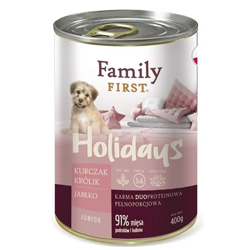 FAMILY FIRST Holidays Junior Пиле заек ябълка - Мокра храна