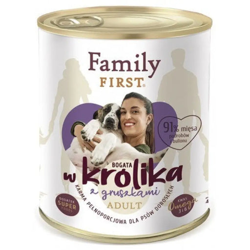 FAMILY FIRST Възрастен заек с круша - Мокра храна за кучета