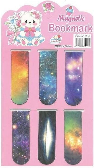 Магнитни книгоразделители Fandy - Космос, 6 броя
