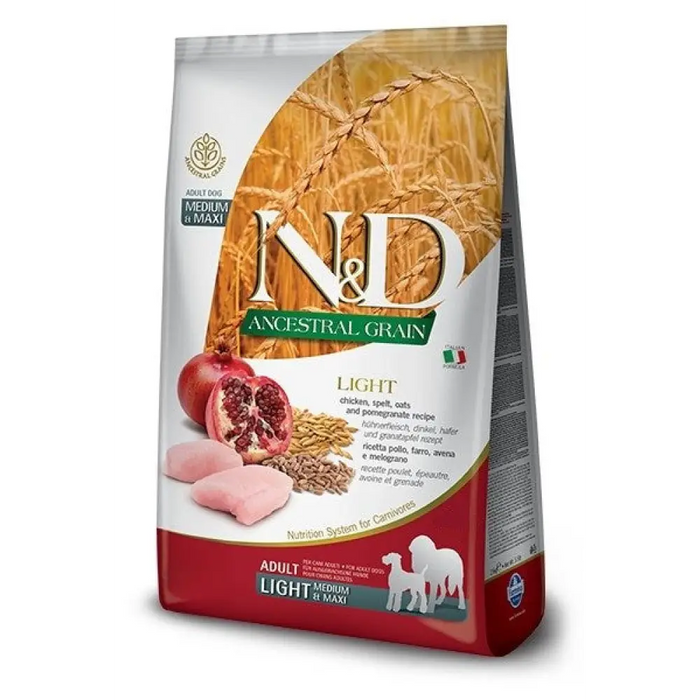 FARMINA N&D ANCESTRAL GRAIN DOG LIGHT - ПИЛЕ. СПОЛТА.ОВЕС И