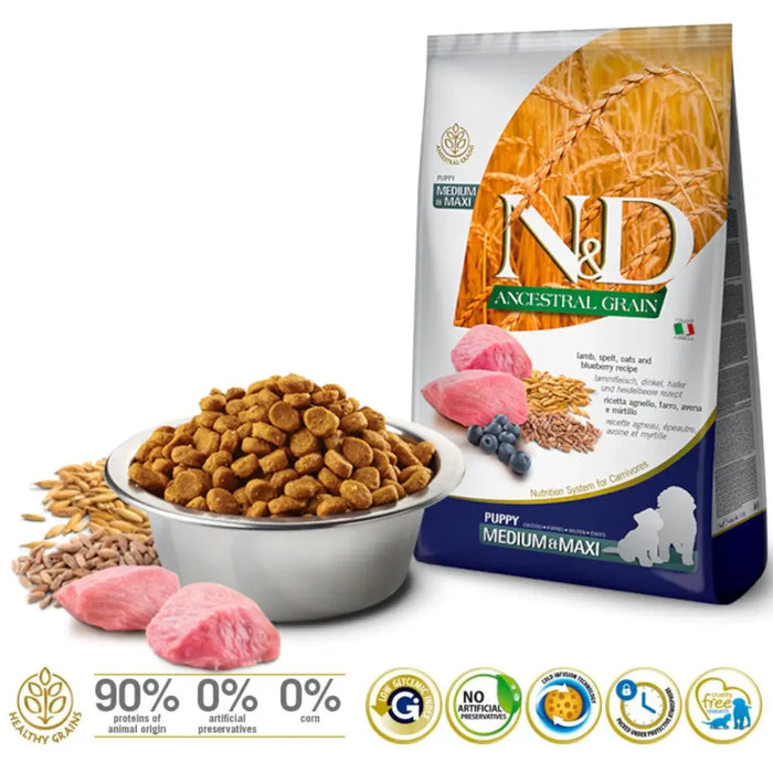 FARMINA N&D Ancestral Grain Puppy Medium&Maxi Lamb - суха