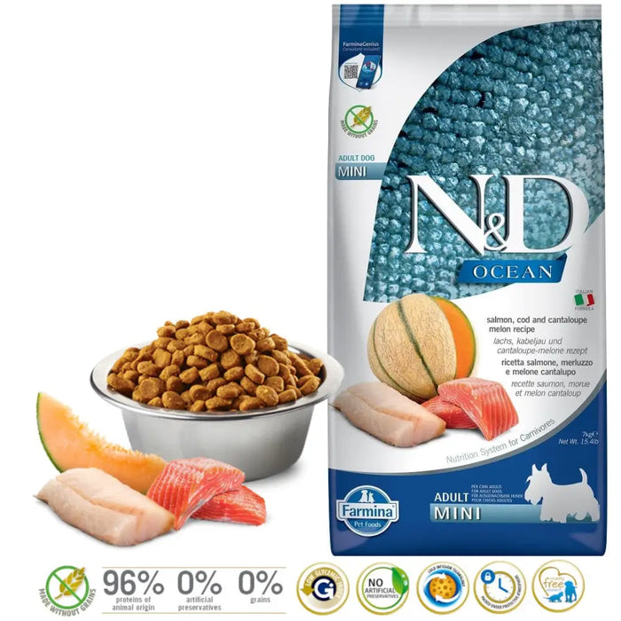 FARMINA N&D Ocean Dog Salmon Cod Cantaloupe Melon Adult