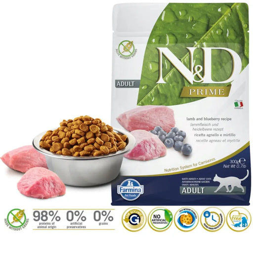 FARMINA N&D Prime Cat Lamb and Blueberry Adult - суха храна