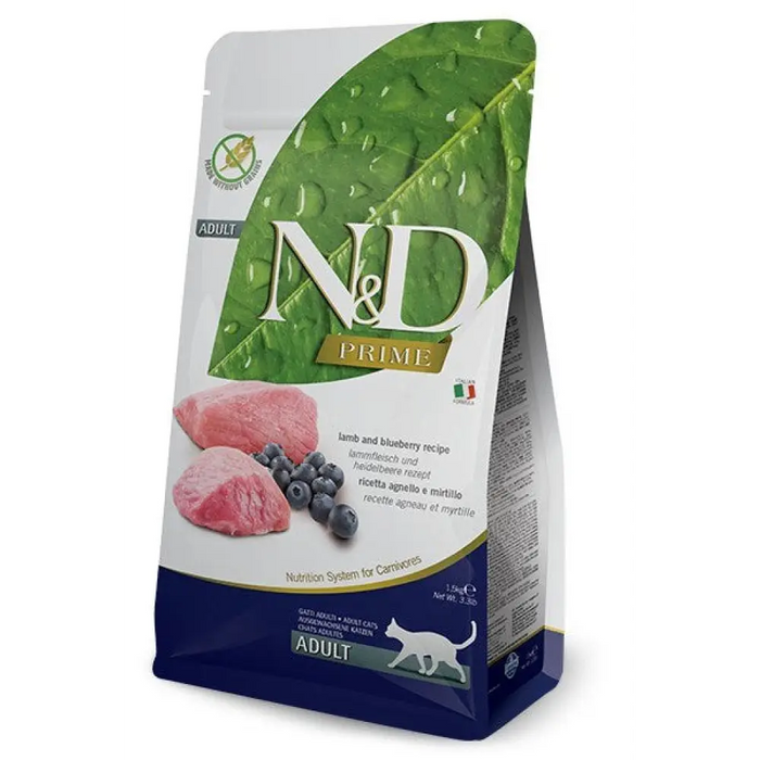 FARMINA N&D PRIME CAT LAMB & BLUEBERRY ADULT 1.5кг