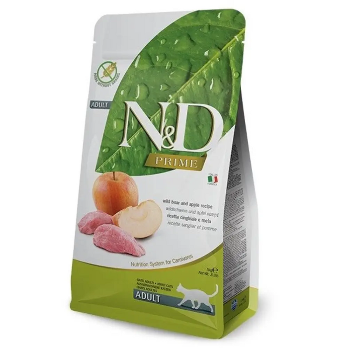 FARMINA N&D PRIME CAT WILD BOAR & APPLE ADULT - суха храна