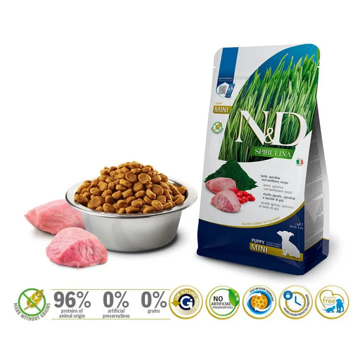 FARMINA N&D Spirulina Lamb Puppy Mini - суха храна