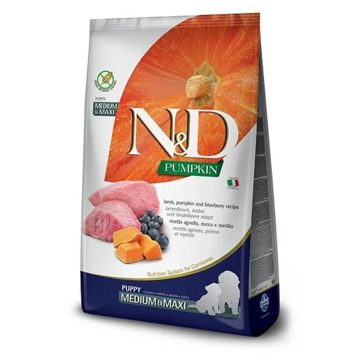FARMINA N&D GF PUMPKIN DOG LAMB&BLUEBERRY PUPPY MEDIUM/MAXI